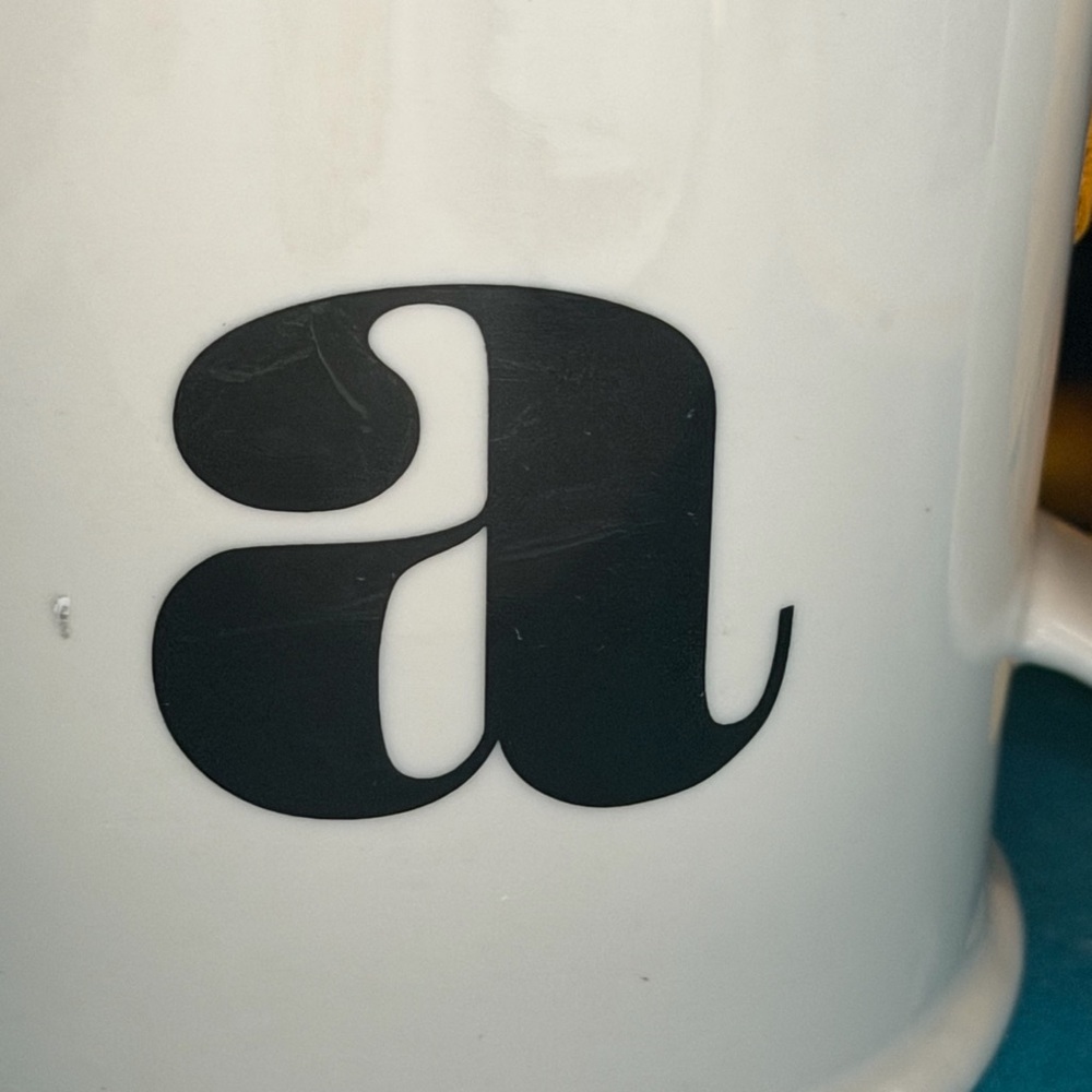 Cost Plus World Market Black and White Monogram 20 oz Mug - Picture 3 of 9